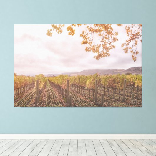 Wijnstokken in de herfst canvas afdruk (Insitu (Houten vloer))