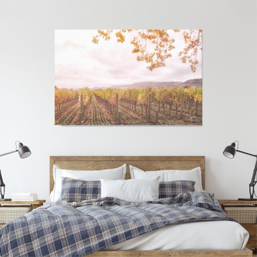 Wijnstokken in de herfst canvas afdruk (Insitu (Slaapkamer))