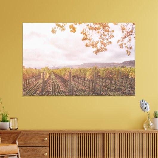 Wijnstokken in de herfst canvas afdruk (Insitu (Woonkamer))