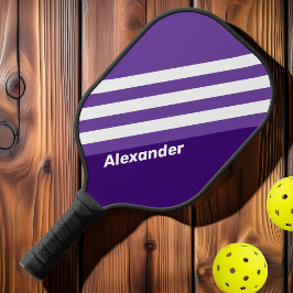 Wijnstokken met strepen en naam in vintage sportst pickleball paddle