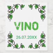 Wijnstokken met wit etiket (Enkel label)