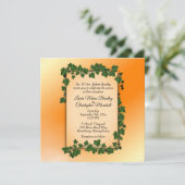 Wijnstokken op Oranje bruiloft Kaart (Staand voorkant)