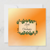 Wijnstokken op Oranje bruiloft Kaart (Achterkant)