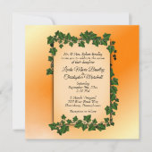 Wijnstokken op Oranje bruiloft Kaart (Voorkant)