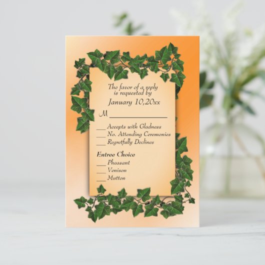 Wijnstokken op Oranje Herfst RSVP met hoofdgerecht (Staand voorkant)