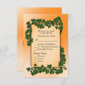 Wijnstokken op Sinaasappel Herfst RSVP met hoofdge (Voorkant / Achterkant)