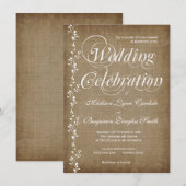  wijnstokken Rustic country Wedding Invitation Kaart (Voorkant / Achterkant)