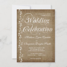  wijnstokken Rustic country Wedding Invitation