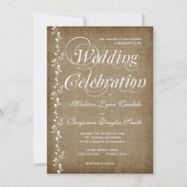  wijnstokken Rustic country Wedding Invitation Kaart