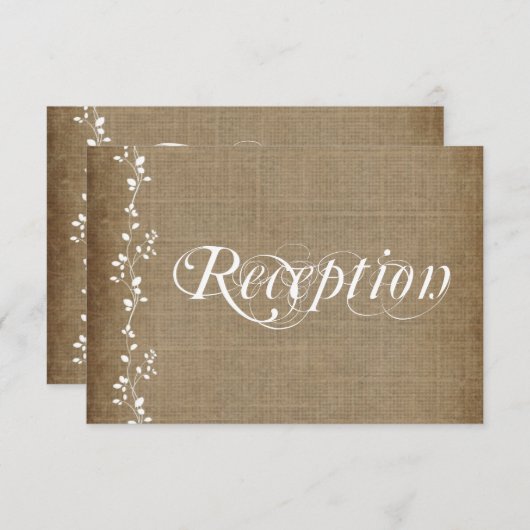  wijnstokken Rustic Wedding Reception Kaarten (Voorkant / Achterkant)