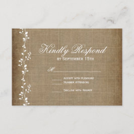  wijnstokken Rustic Wedding RSVP-kaarten RSVP Kaartje