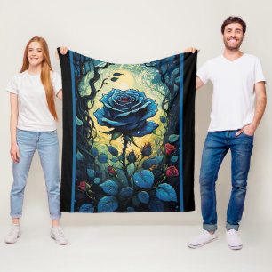 Wijnstokken van blauw Roos 1 Fleece Deken