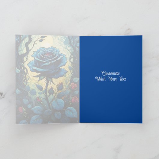 Wijnstokken van blauw Roos 1 Kaart (Binnen)