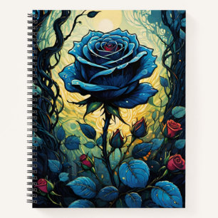 Wijnstokken van blauw Roos 1 Notitieboek