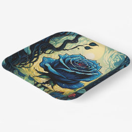 Wijnstokken van blauw Roos 1 Papieren Bordje