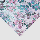 Wijnstokken van Blauwgroen en roze delicate bloeme Tissuepapier (Detail)