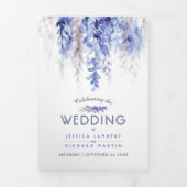 Wijnstokken winterblauw grijs waterverf bruiloft drieluik programma (Cover)