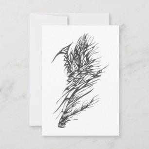 Wijnstokken Zwart Wit Abstract Tribal Tattoo Kunst Bedankkaart