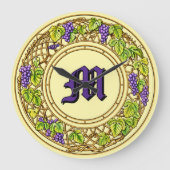 Wijnstokroosterkrans Monogram Afdruk Grote Klok (Voorkant)