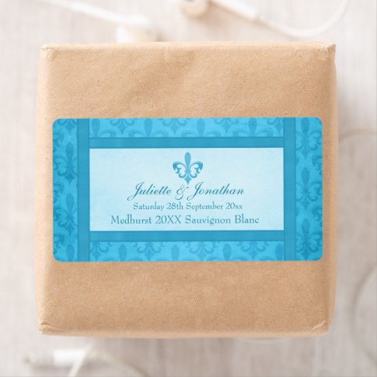 Wijnstokwijn gepersonaliseerd etiket fleur de lis  (Insitu)