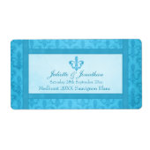 Wijnstokwijn gepersonaliseerd etiket fleur de lis  (Voorkant)