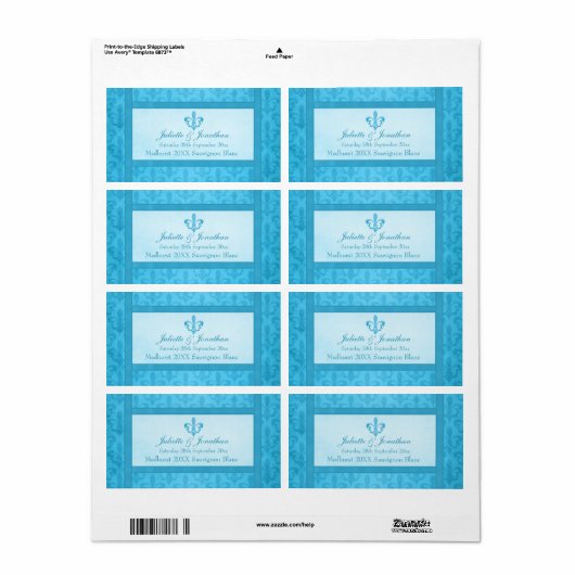 Wijnstokwijn gepersonaliseerd etiket fleur de lis  (Full Sheet)