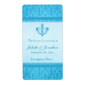 Wijnstokwijn gepersonaliseerd etiket fleur de lis  (Voorkant)