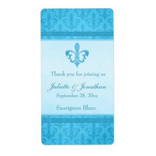 Wijnstokwijn gepersonaliseerd etiket fleur de lis  (Voorkant)