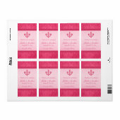 Wijnstokwijn op maat gesneden fleur de lis roze etiket (Full Sheet)