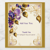 Wijnstokwijnstokken Rozen Druivenwijn Wijn Etiket (Enkel label)