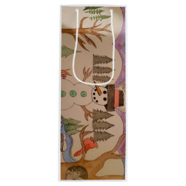 Wijntas in een winterWonderland Wijn Cadeautas