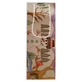 Wijntas in een winterWonderland Wijn Cadeautas