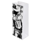 Wijntas voor heren Cowboy Body Builder Art Wijn Cadeautas (Achterkant Gekanteld)