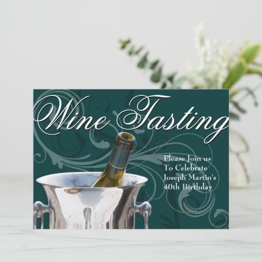 Wijntest 40e verjaardag Franse legant Kaart (Staand voorkant)