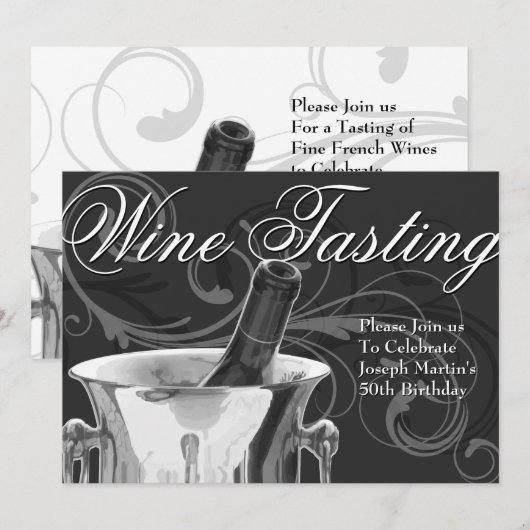 Wijntest 50e verjaardag Franse legant Kaart (Voorkant / Achterkant)