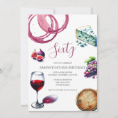 Wijntest 60th BIRTHDAY Uitnodiging (Voorkant)