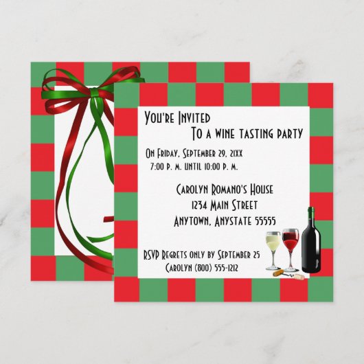 Wijntest Kaart (Voorkant / Achterkant)