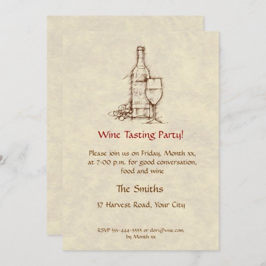 Wijntest Kaart (Voorkant / Achterkant)