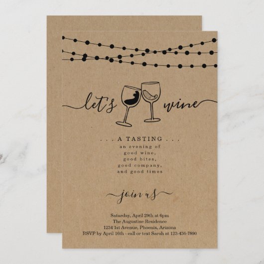 Wijntest Kaart (Voorkant / Achterkant)