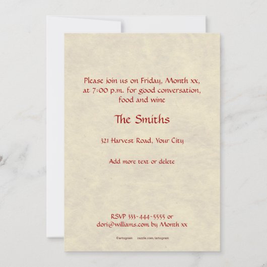 Wijntest Kaart (Achterkant)