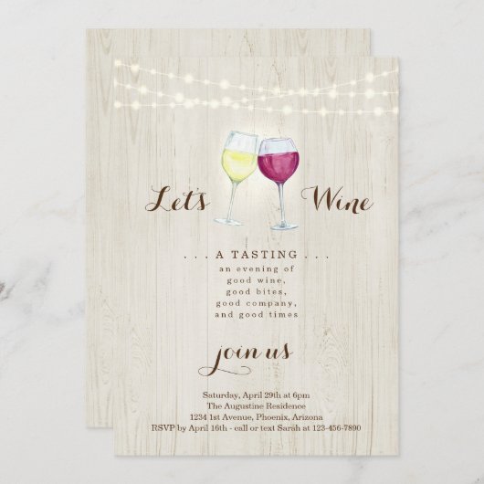 Wijntest Kaart (Voorkant / Achterkant)