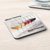 Wijntest met vrienden op een bier onderzetter (Linkerzijde)