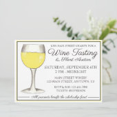 Wijntest White Wine Glass Winery Event Kaart (Staand voorkant)