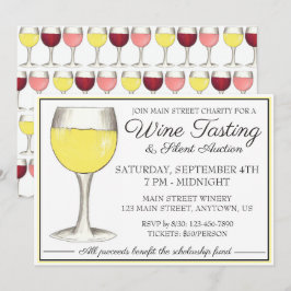 Wijntest White Wine Glass Winery Event Kaart