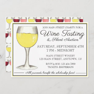 Wijntest White Wine Glass Winery Event Kaart