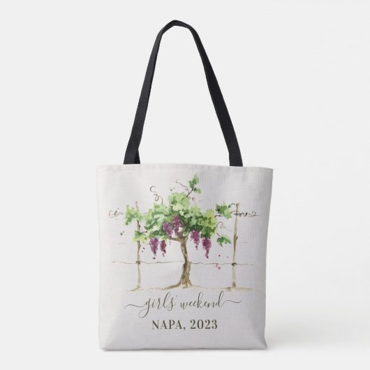 Wijntest — Wijnboomgaarden — Wijnteemwergmeisjes Tote Bag (Achterkant)