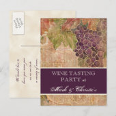 Wijntesteeltpartij Uitnodiging met gebruikmaking v (Voorkant / Achterkant)