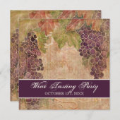 Wijntesteeltpartij Uitnodiging met gebruikmaking v (Voorkant / Achterkant)