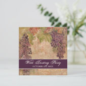 Wijntesteeltpartij Uitnodiging met gebruikmaking v (Staand voorkant)