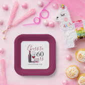 Wijnthema 60e Verjaardag Papier Borden Papieren Bordje (Feest)